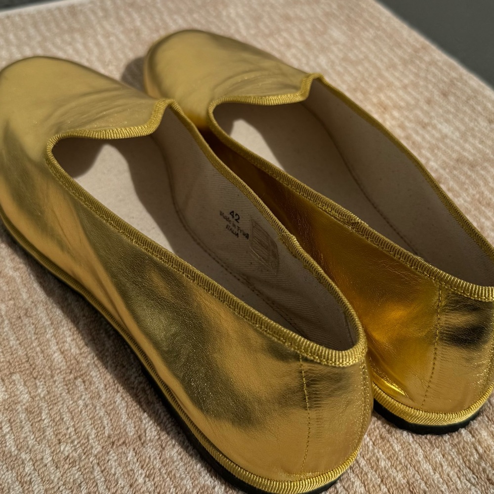 Le Orsine Metallic Gold Loafers NWOB size‎ 42 - Picture 6 of 6